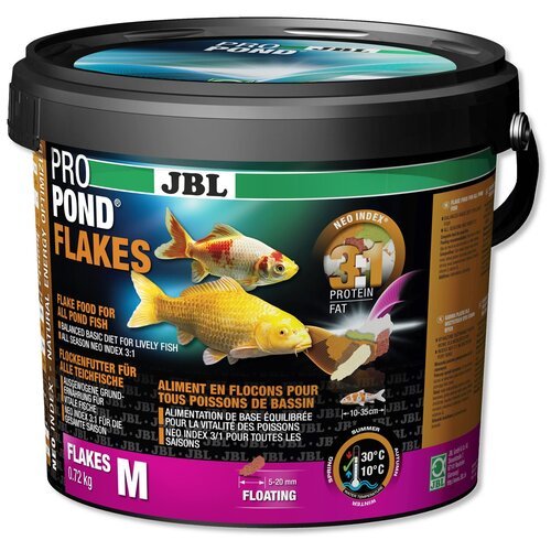 Сухой корм для рыб JBL ProPond Flakes M, 5.5 л, 720 г