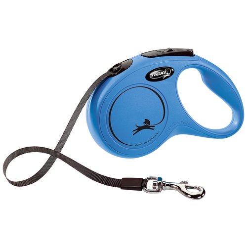 Поводок-рулетка для собак Flexi New Classic S ленточный 5 м синий