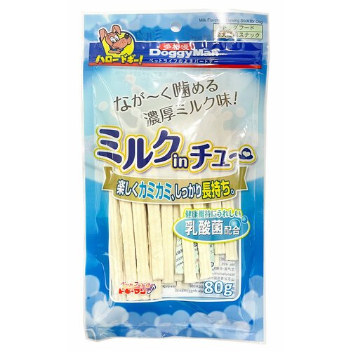 Лакомство для собак Japan Premium Pet Молочная соломка с лактобактериями для профилактики зубного камня, размер S, 80 г