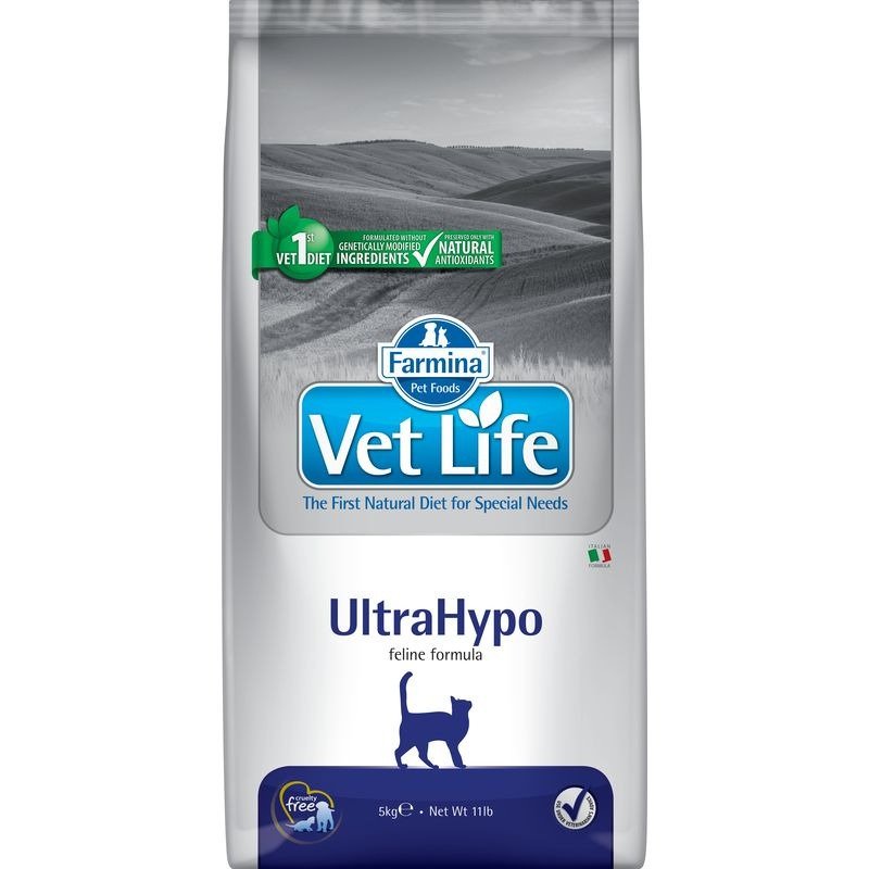 Farmina Vet Life Cat Ultrahypo ветеринарный диетический сухой корм для взрослых кошек с неблагоприятными реакциями на пищу – 5 кг