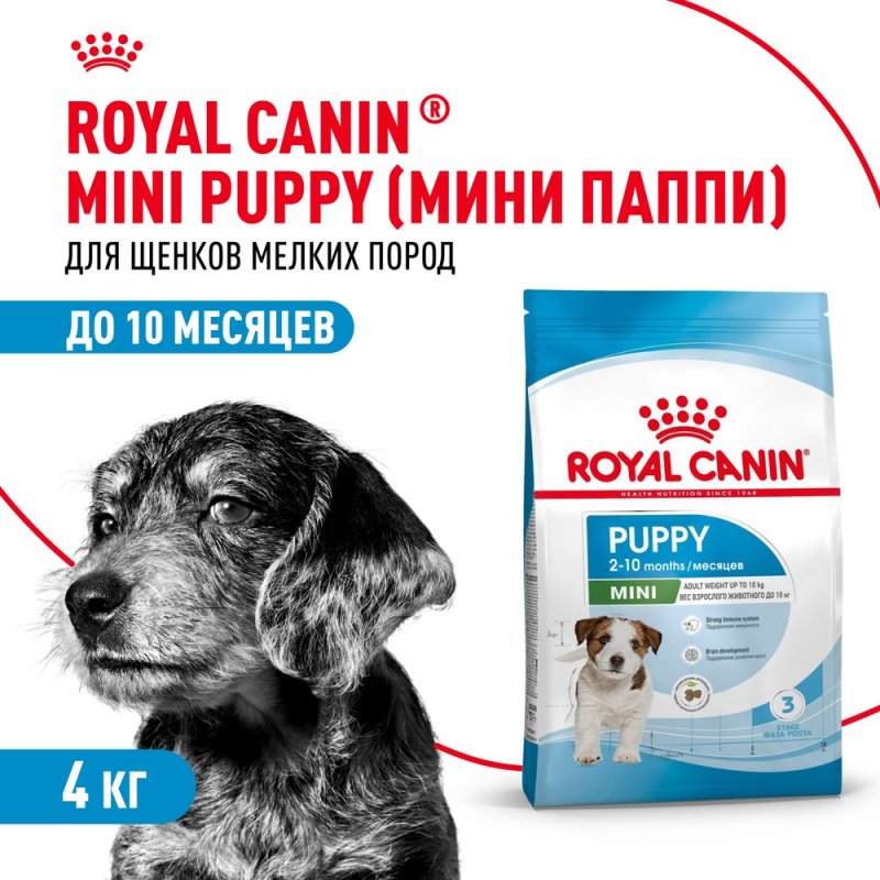 Корм для щенков ROYAL CANIN Mini Puppy для мелких пород с 2 до 10 месяцев сух. 4кг