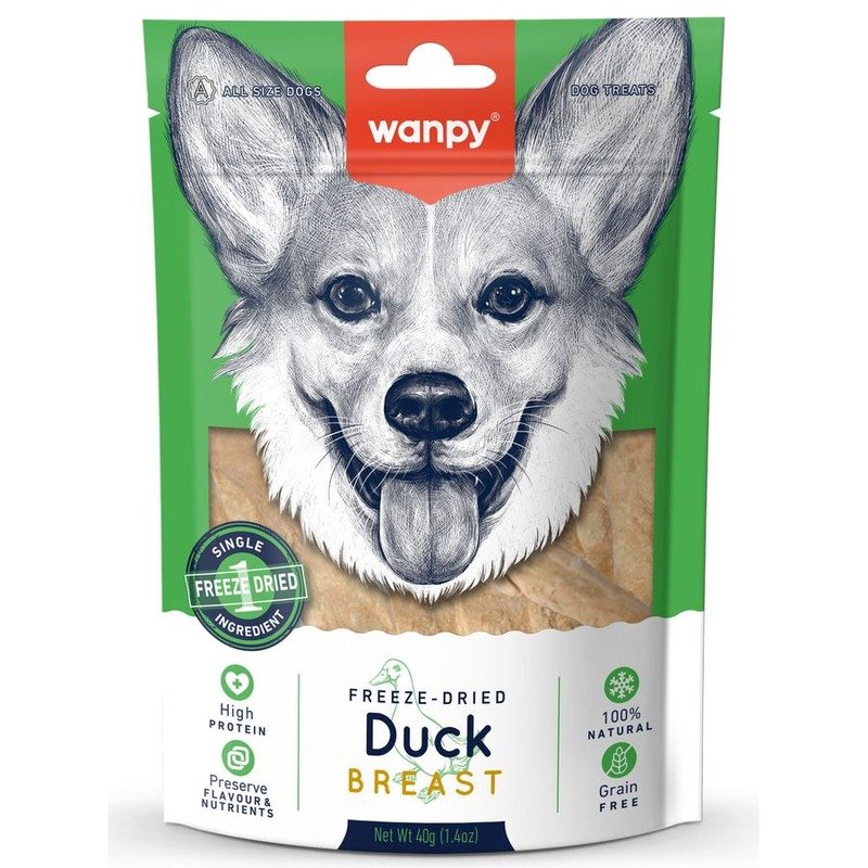 Wanpy Dog сублимированное лакомство для собак, утиная грудка – 40 г