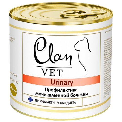 Корм Clan Vet Urinary (консерв.) для кошек, профилактика МКБ, 240 г x 12 шт