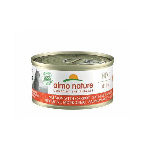 Almo Nature Консервы для Кошек с Лососем и Морковью 75% мяса (HFC - Jelly - Salmon with Carrot ) 70 гр 4 шт