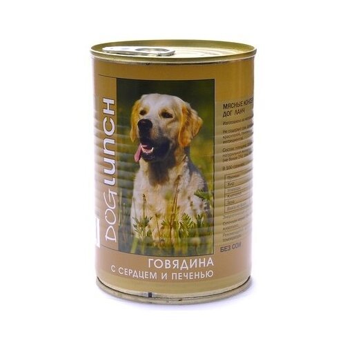 Дог ланч Консервы для собак Говядина с Сердцем и печенью в желе (55187) 0,41 кг 19037 (17 шт)