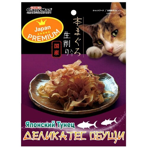 Деликатес Обущи для кошек Japan Premium Pet на основе мяса тихоокеанского тунца в виде воздушной нарезки, 30 г