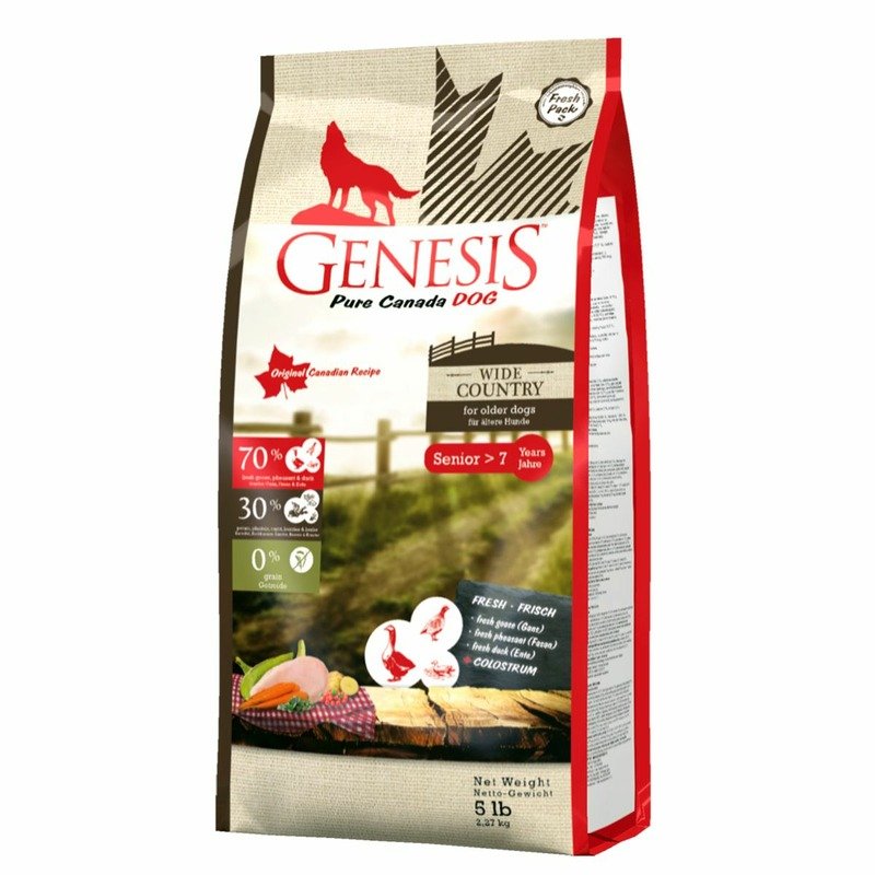 Genesis Pure Canada Wide Country Senior для пожилых собак всех пород с мясом гуся, фазана, утки и курицы – 2,27 кг