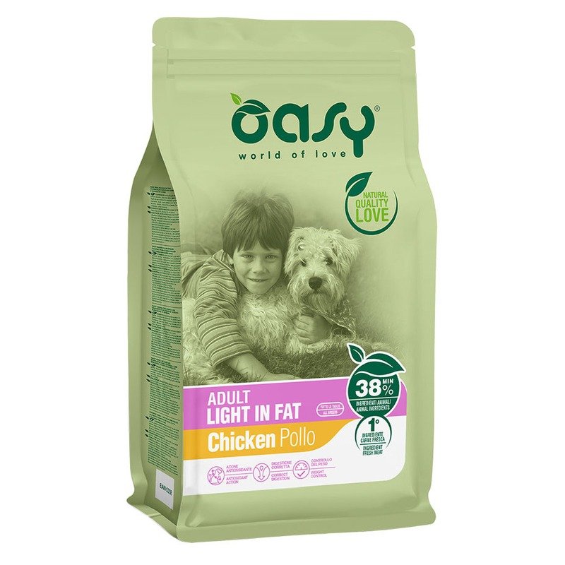 Oasy Dry Light in Fat Professional сухой корм для взрослых собак с лишним весом с курицей