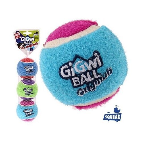 GiGwi игрушка для собак Три мяча, с пищалкой, 8 см