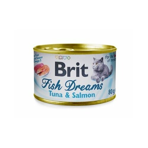 Brit Консервы для кошек Fish Dreams с тунцом и лососем (Tuna&Salmon) 4 шт по 80 гр (320 гр)
