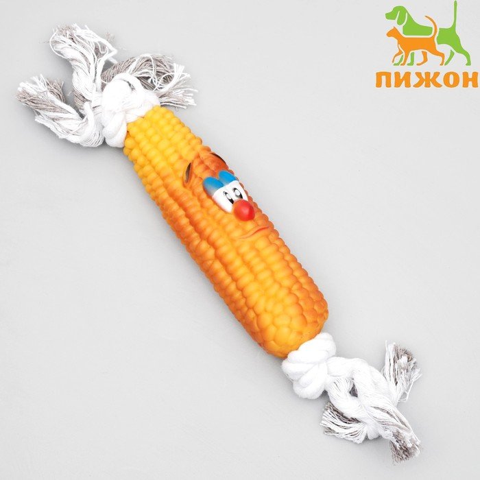 Игрушка на канате “Кукуруза” для собак, 30 см (кукуруза 14 см)