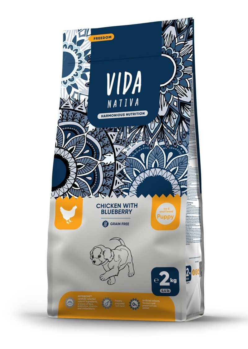VIDA Nativa VIDA Nativa корм для щенков мелких пород с курицей и черникой (2 кг)