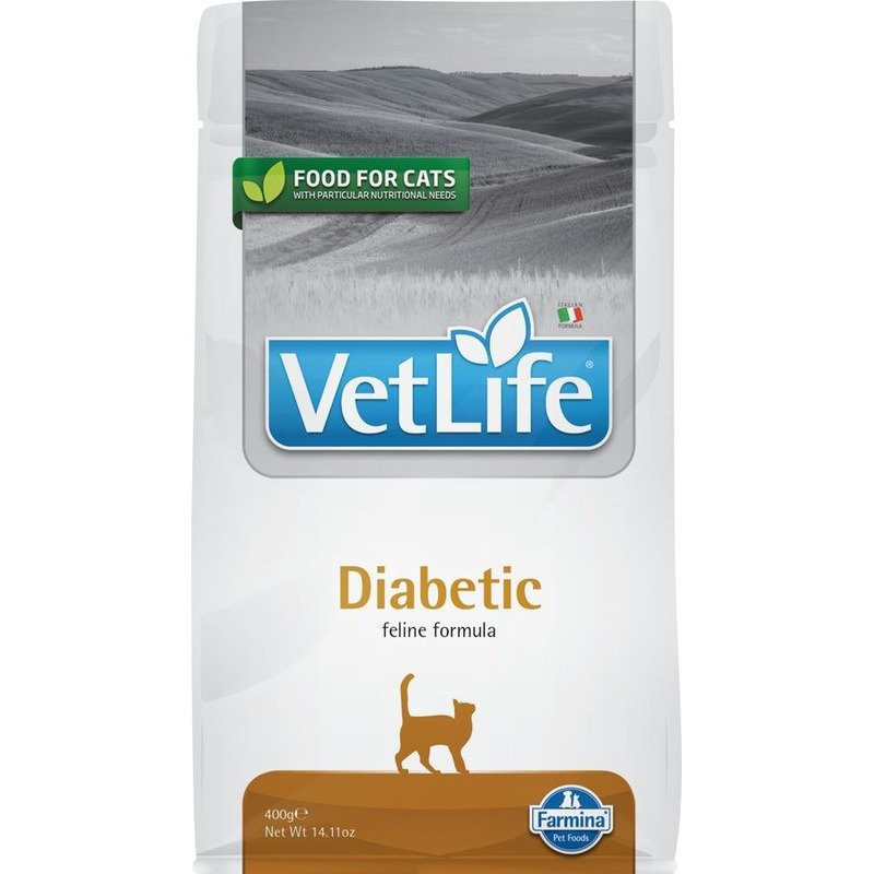 Farmina Vet Life Cat Diabetic ветеринарный диетический сухой корм для взрослых кошек с заболеванием сахарного диабета – 400 г