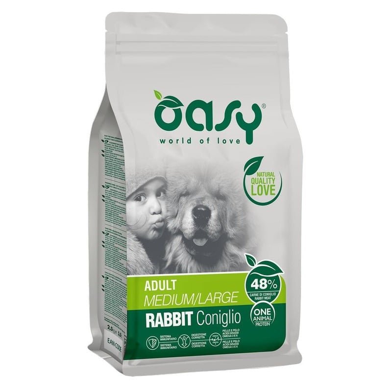 Oasy Dry OAP Medium & Large Breed Professional Монопротеин сухой корм для взрослых собак средних и крупных пород с кроликом – 2,5 кг