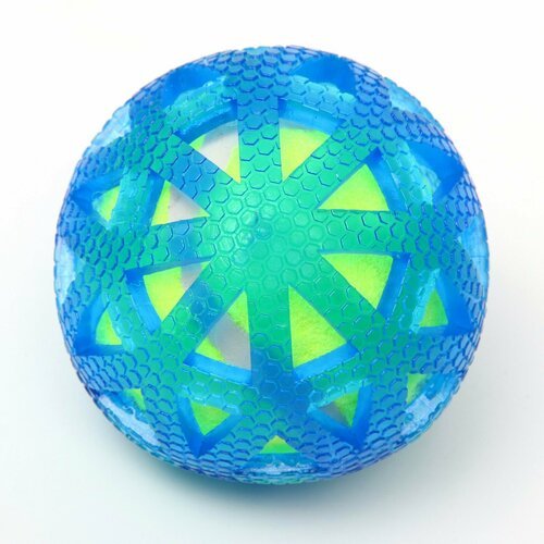 Мяч для собак “Двойное удовольствие Паутина”, TPR+войлочный мяч, 7,6 см 9597212