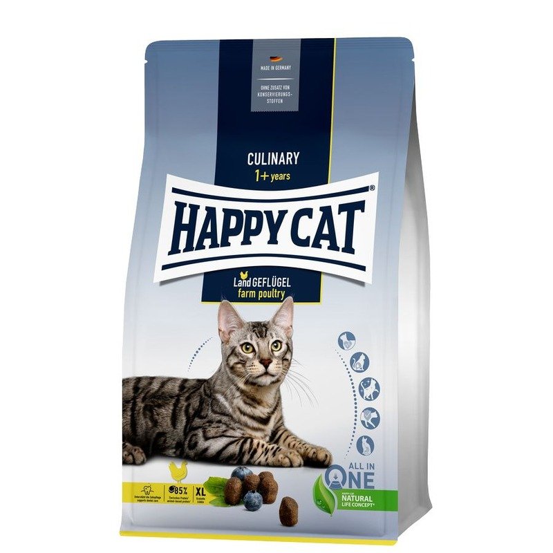 Happy Cat Culinary полнорационный сухой корм для кошек, с домашней птицей – 4 кг