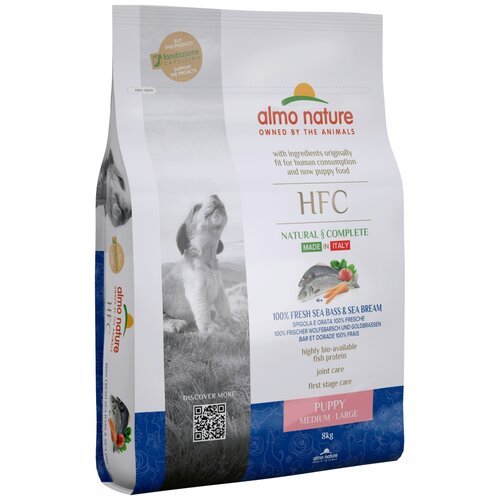 Сухой корм для щенков Almo Nature HFC, окунь, лещ (средние и крупные породы) 1 уп. х 3 шт. х 1.2 кг (для средних и крупных пород)