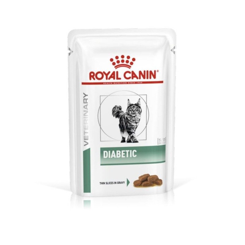 Royal Canin Diabetic полнорационный влажный корм для взрослых кошек при сахарном диабете, диетический, кусочки в соусе, в паучах – 85 г