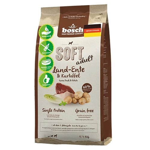 Сухой корм для собак Bosch Soft, утка, с картофелем 1 уп. х 1 шт. х 12.5 кг