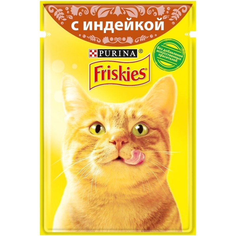 Friskies полнорационный влажный корм для кошек, с индейкой, кусочки в подливе, в паучах – 85 г