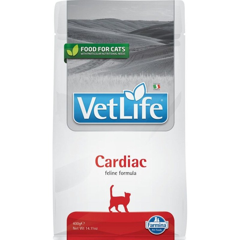 Farmina Vet Life Cat Cardiac ветеринарный диетический сухой корм для взрослых кошек с хронической сердечной недостаточностью – 400 г