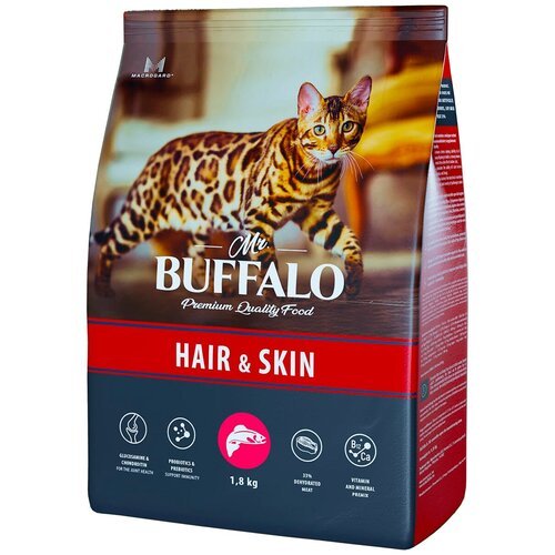 Mr.Buffalo ADULT HAIR & SKIN для кошек с Лососем, 0,4кг