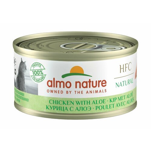 Almo Nature Низкокалорийные консервы для Кошек “Курица с алоэ” (HFC Adult Cat Chicken with aloe Light) 0,07 кг х 24 шт.