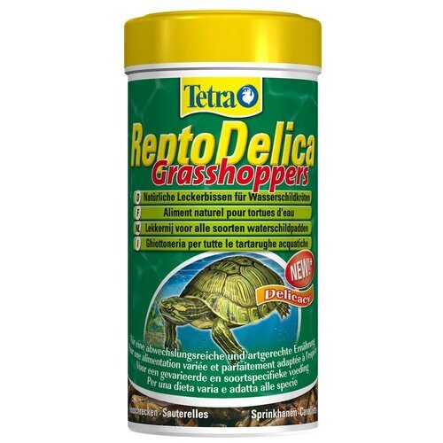 Натуральное лакомство для водных черепах кузнечики Tetra Repto Delica Grasshopers, 250 мл.