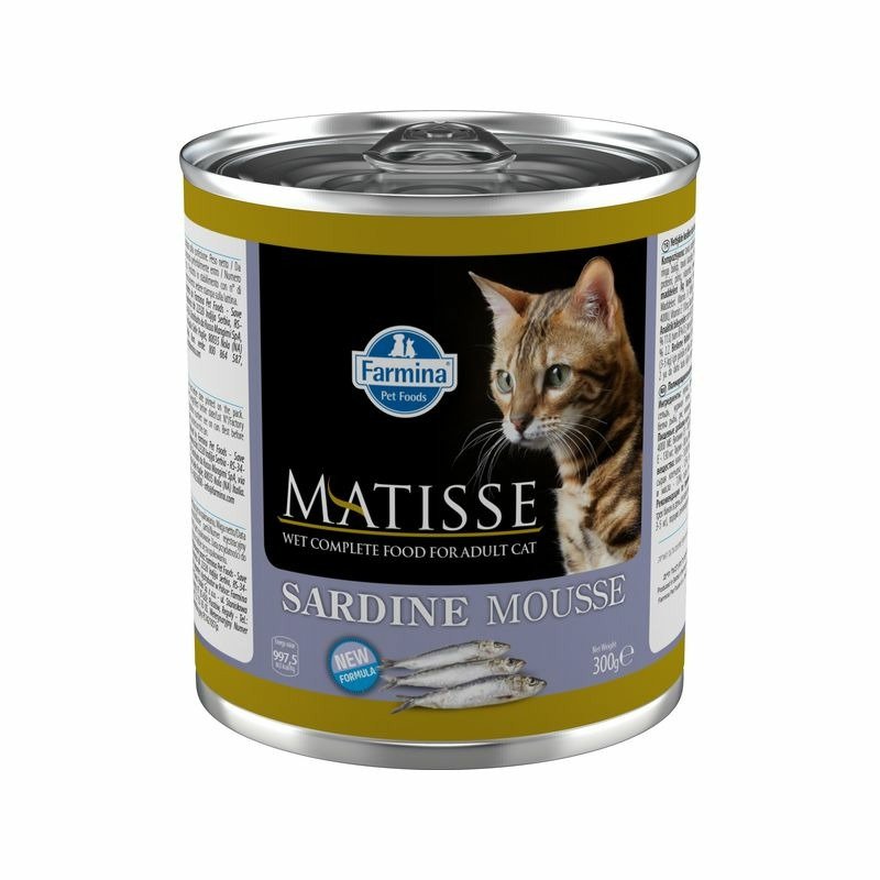 Farmina Matisse Mousse Sardine влажный корм для взрослых кошек, с сардинами, мусс, в консервах – 300 г