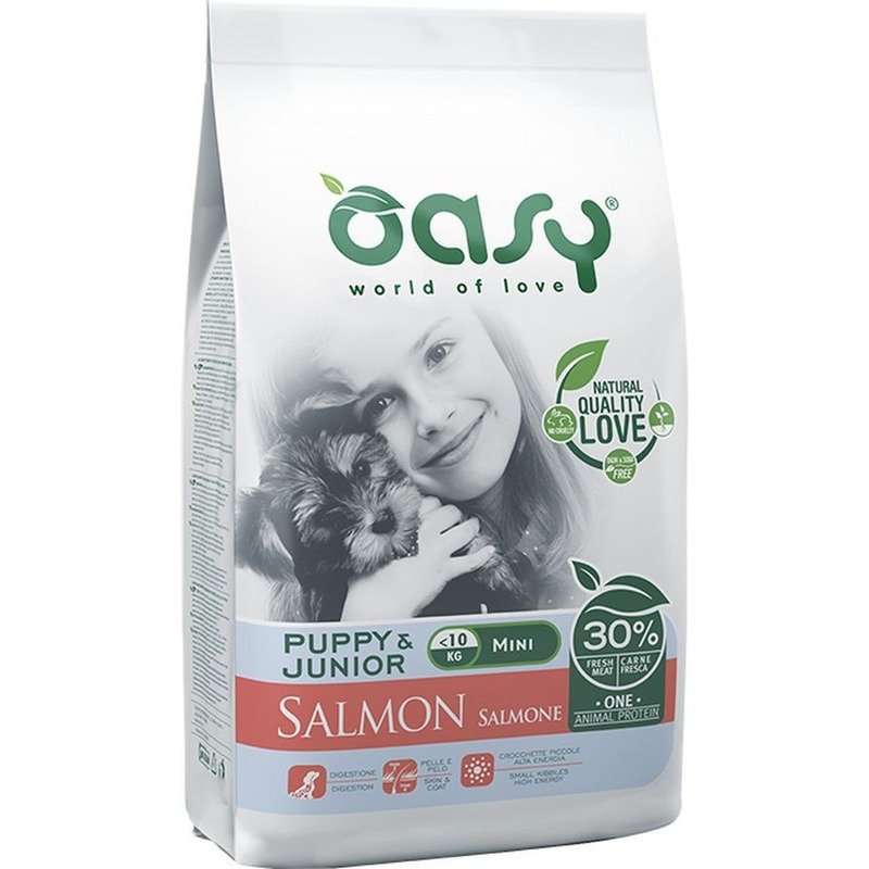 Oasy Dry OAP Puppy & Junior Small / Mini Breed Professional Монопротеин сухой корм для щенков и юниоров мелких и миниатюрных пород с лососем