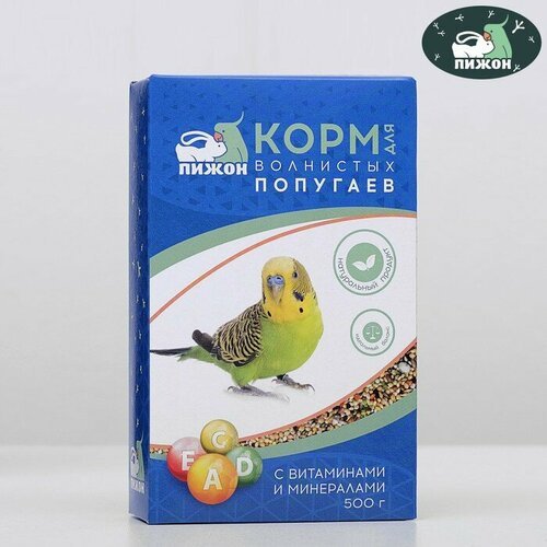 Корм “Пижон” для волнистых попугаев, с витаминами и минералами, 500 г