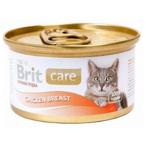 Brit Care Cat консервы для кошек, с курицей, 80 г, 6 шт