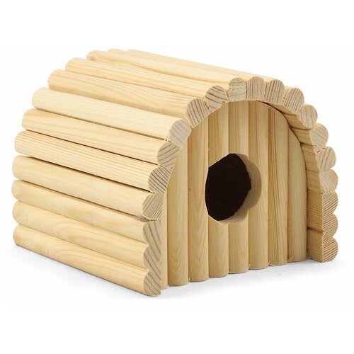 Домик полукруглый для мелких животных деревянный, 125*130*105мм, 1шт
