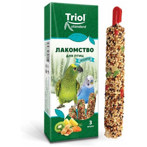 Лакомство для птиц Тriol Standard 'Ассорти', с фруктами, овощами и орехами (3 штуки)