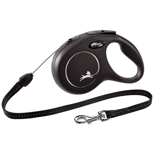 Поводок-рулетка для собак Flexi New Classic S тросовый 8 м черный