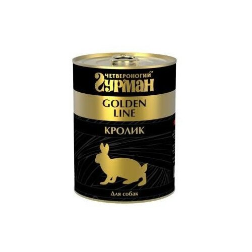 Четвероногий гурман 6шт по 340г Golden Line консервы Кролик натуральный в желе для собак
