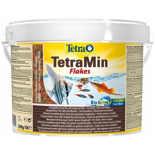 Сухой корм для рыб, ракообразных Tetra TetraMin flakes, 10 л, 2.1 кг