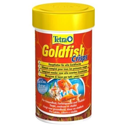 Корм для золотых рыбок Tetra Goldfish Crisps 100 мл, чипсы, подходит для других видов холодноводных рыб (10 шт)