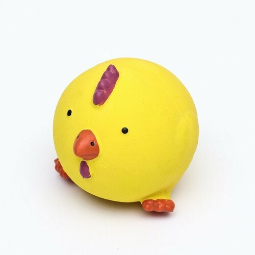 Пижон Игрушка пищащая для собак из латекса 'Цыплёнок-Мяч', 8 см, жёлтая