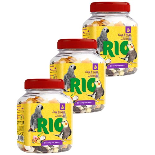 Полезная фруктово - ореховая смесь для птиц RIO 3 штуки по 160 г