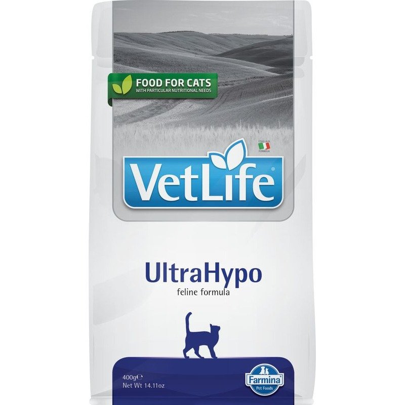 Farmina Vet Life Cat Ultrahypo сухой корм для взрослых кошек при пищевой аллергии – 400 г