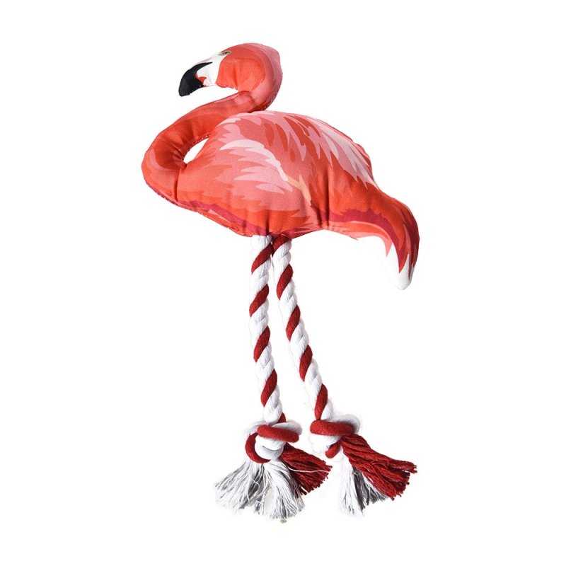 Игрушка для собак Foxie Flamingo с веревочными ногами 22×33см