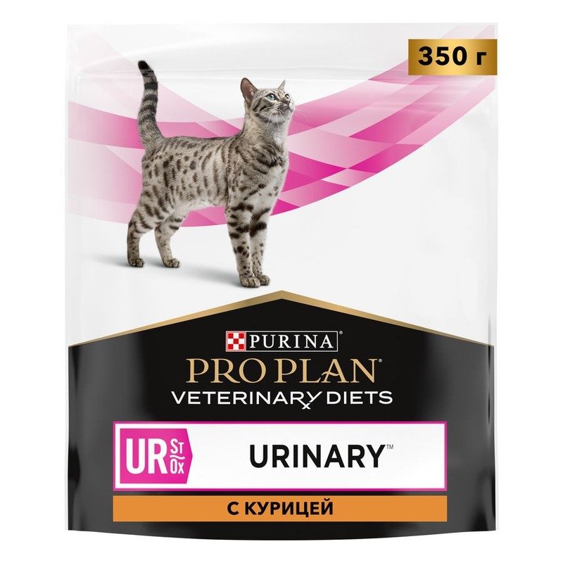 Сухой корм Pro Plan Veterinary Diets UR St/Ox Urinary для взрослых кошек при болезни нижних отделов мочевыводящих путей, с курицей – 350 г