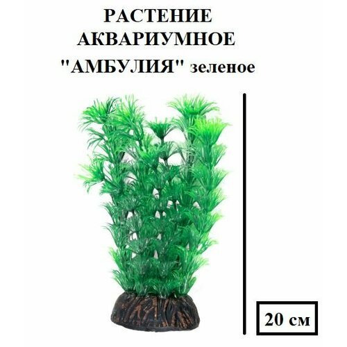 Растение “Амбулия”, зеленое, 20 см, мягкое, декорация для аквариума, не колется