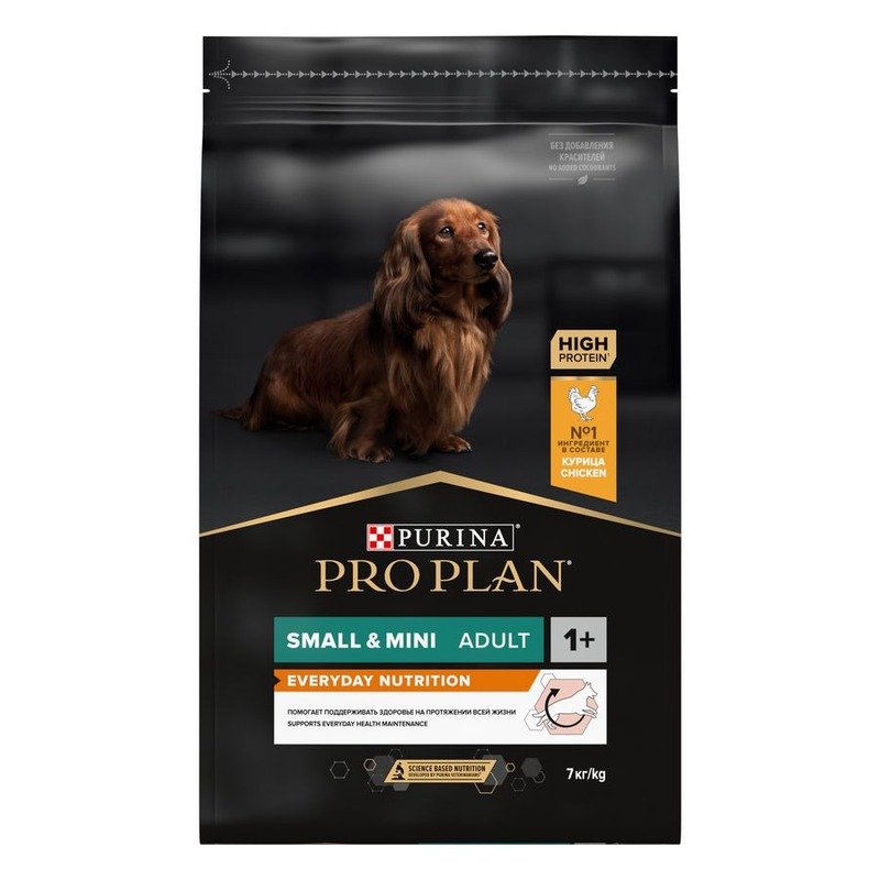 Purina Pro Plan Small & Mini сухой корм для взрослых собак миниатюрных и мелких пород с курицей и рисом – 7 кг