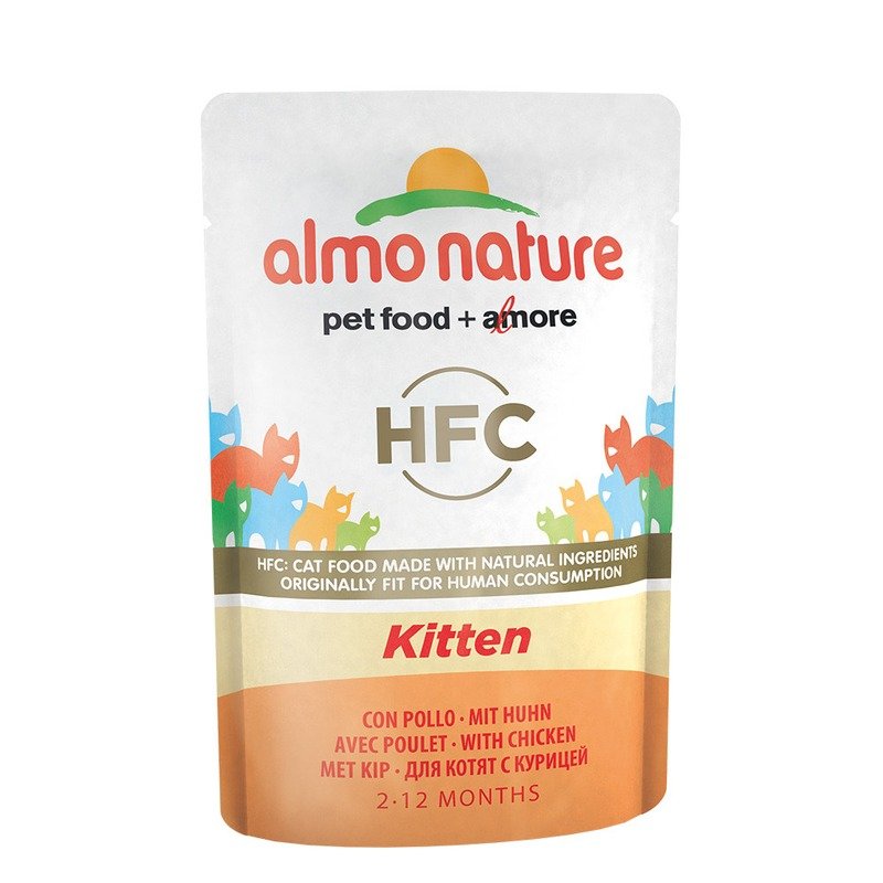 Almo Nature Classic Kitten Cuisine влажный корм для котят, с курицей, волокна в бульоне, в паучах – 55 г