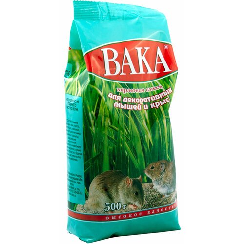 Вака высокое качество корм для декоративных крыс и мышей (500 гр х 2 шт)