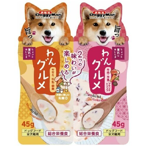 Корм для собак влажный Japan Premium Pet Мясное пюре в сливочном соусе №1 с чёрным трюфелем, №2 с перепелиным желтком, 90 г
