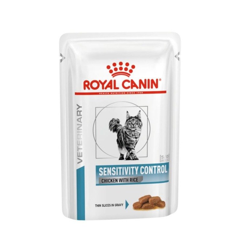 Royal Canin Sensitivity Control полнорационный влажный корм для взрослых кошек при пищевой аллергии или непереносимости, с курицей и рисом, кусочки в соусе, в паучах – 85 г