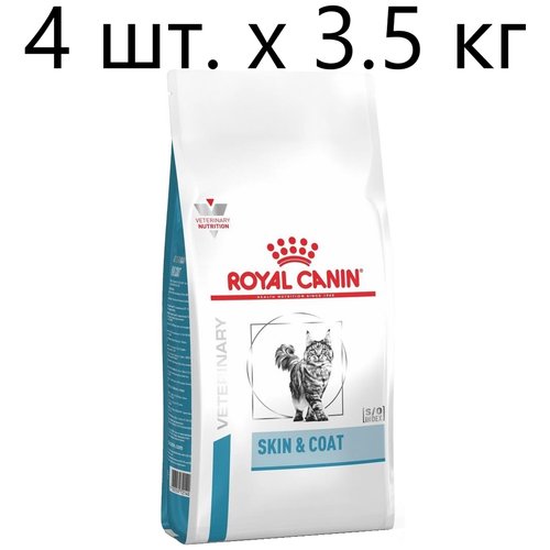 Сухой корм для стерилизованных кошек Royal Canin Skin & Coat, при проблемах кожи и шерсти, 4 шт. х 3.5 кг